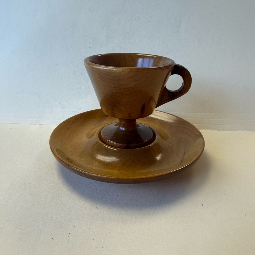 Vintage Myrtle Craft Studio Grants Pass Oregon Myrtlewood Cup and Saucer